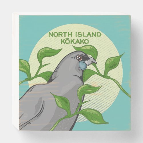 North Island Kokako Wooden Box Sign