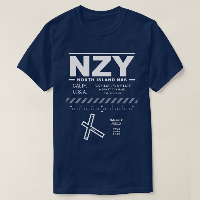 North Island NAS / Halsey Field NZY T-Shirt (Design Front)