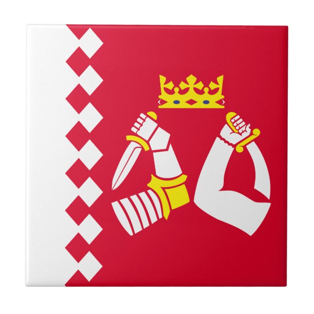 North Karelia Flag Ceramic Tile (Front)
