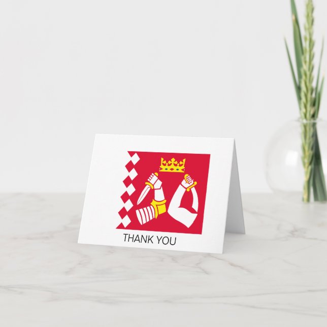 North Karelia Flag Letterpress Thank You Card (Front)