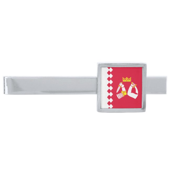 North Karelia Flag Silver Finish Tie Bar (Front)