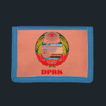 North Korea - DPRK 한국 (Kim Jong Un) Trifold Wallet<br><div class="desc">Shirt with the Coat of Arms of the Democratic People's Republic of Korea. North Korea, officially the Democratic People's Republic of Korea (DPRK) is a country in East Asia. It constitutes the northern half of the Korean Peninsula and borders China and Russia to the north at the Yalu (Amnok) and...</div>