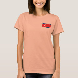 North Korea Flag and Map dk T-Shirt