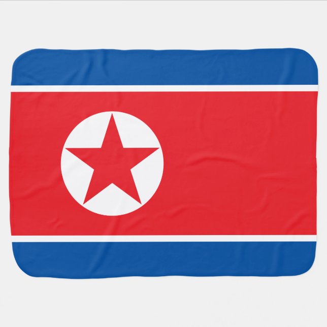 North Korea Flag Baby Blanket (Horizontal)