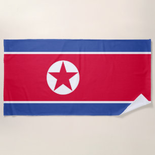 North Korea flag Beach Towel