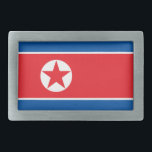 North Korea Flag Belt Buckle<br><div class="desc">Patriotic flag of North Korea.</div>