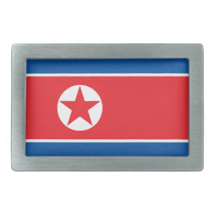 North Korea Flag Belt Buckle