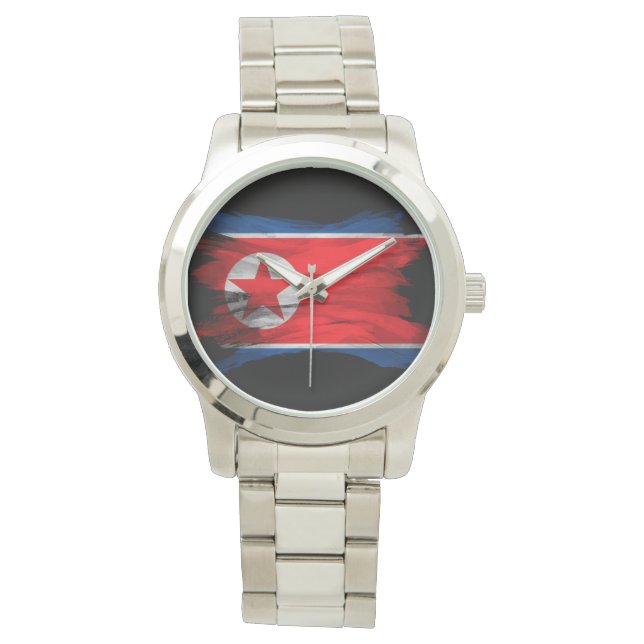 North Korea flag brush stroke, national flag Watch (Front)
