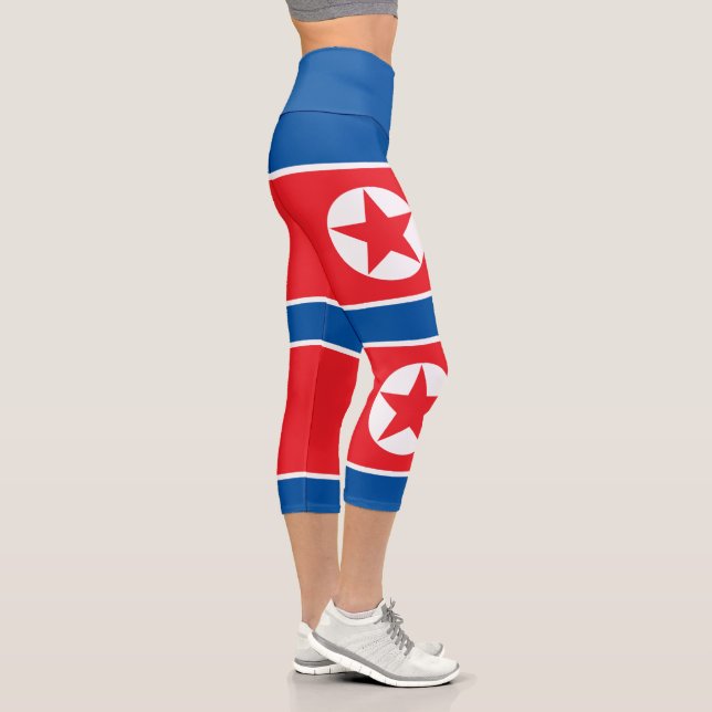 North Korea Flag Capri Leggings (Right)