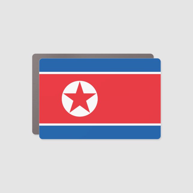 North Korea Flag Car Magnet (Front)