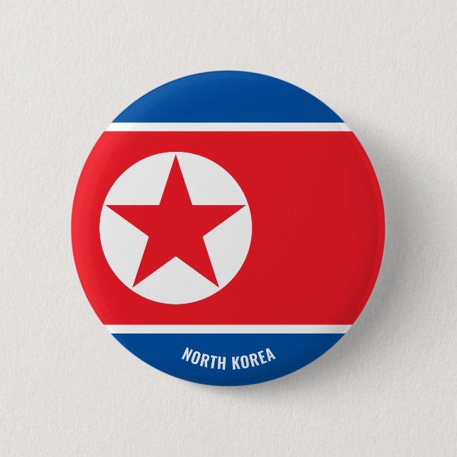 North Korea Flag Charming Patriotic Button (Front)