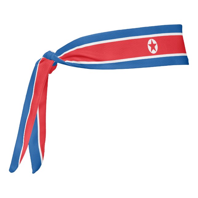 North Korea Flag Elegant Patriotic Tie Headband (Rotate 270)