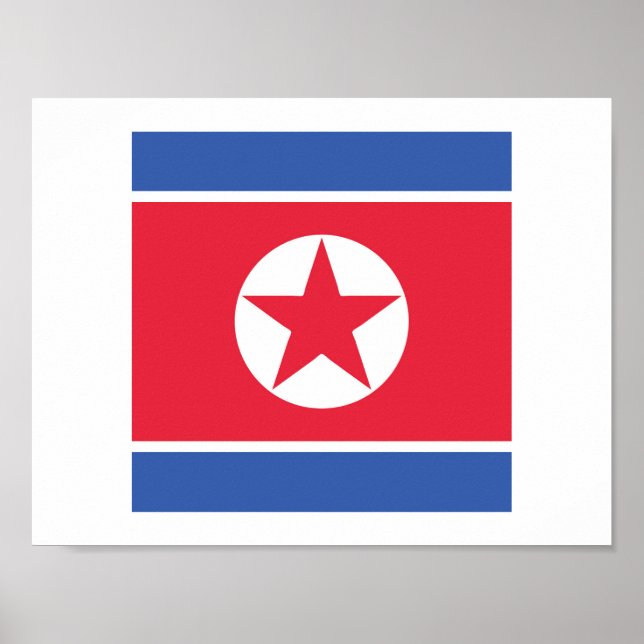 North Korea Flag Emblem Poster (Front)