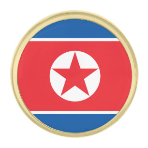 North Korea Flag Gold Finish Lapel Pin