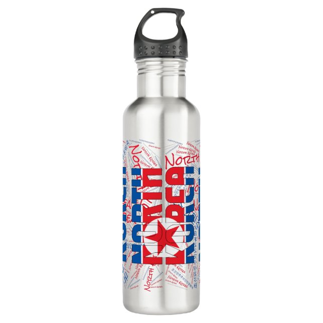 North Korea Flag Gorgeous Patriotic Stainless Steel Water Bottle (Front)
