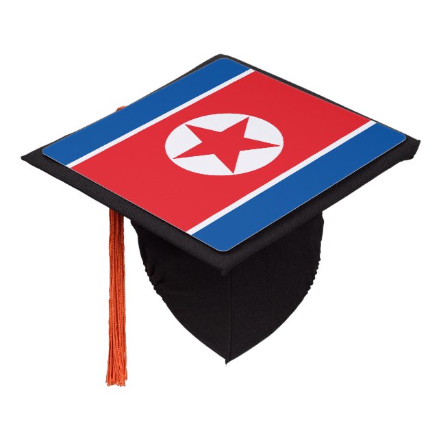 North Korea Flag Graduation Cap Topper (Angled)