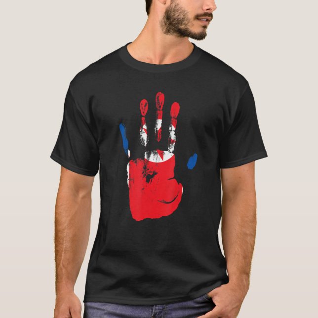 North Korea Flag Hand Men Women Kids T-Shirt (Front)