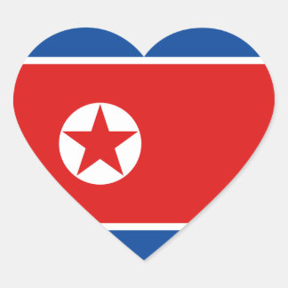 North Korea Flag Heart Sticker