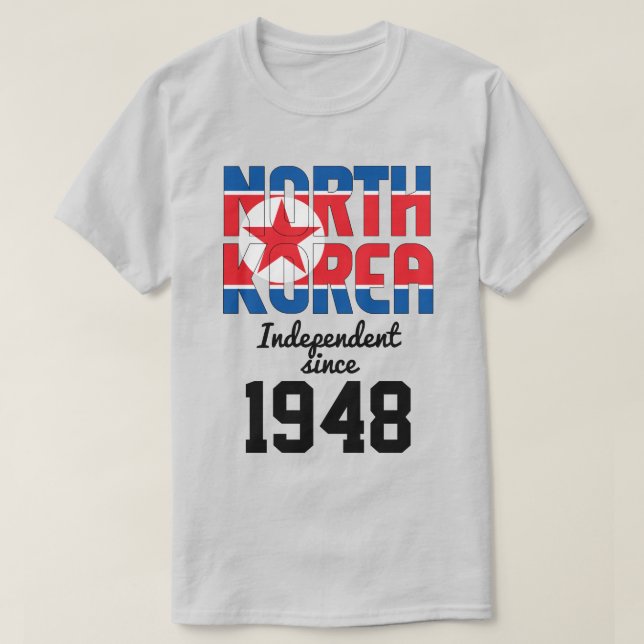 North Korea Flag Independence Celebration T-Shirt (Design Front)