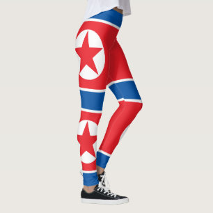 North Korea Flag Leggings