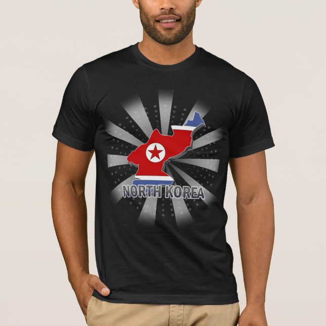 North Korea Flag Map 2.0 T-Shirt (Front)