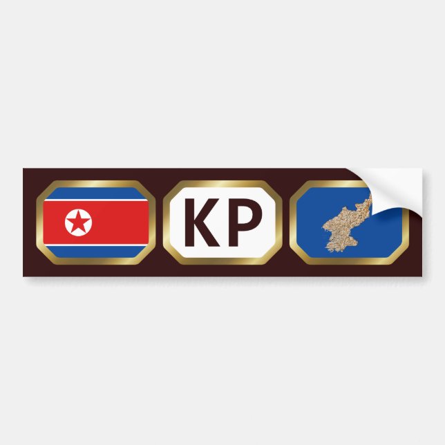 North Korea Flag Map Code Bumper Sticker (Front)