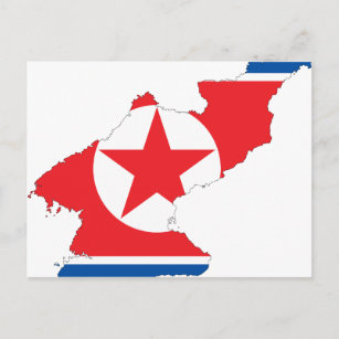 North Korea flag map Postcard