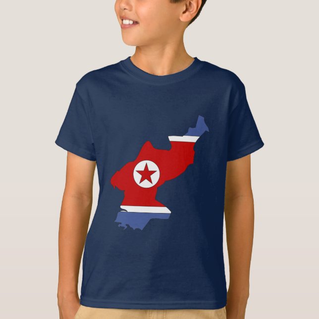 North Korea flag map T-Shirt (Front)