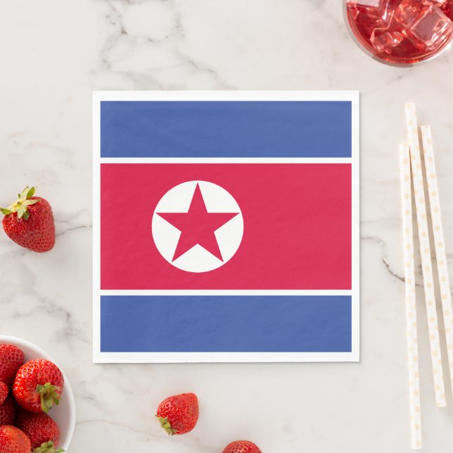 North Korea flag Napkins (Insitu)