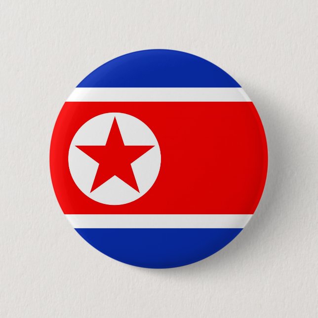 North Korea Flag Pinback Button (Front)