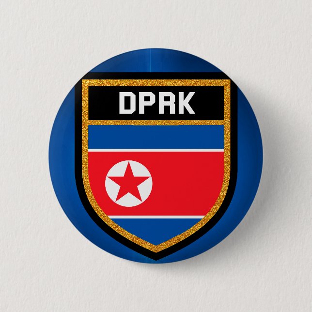 North Korea Flag Pinback Button (Front)