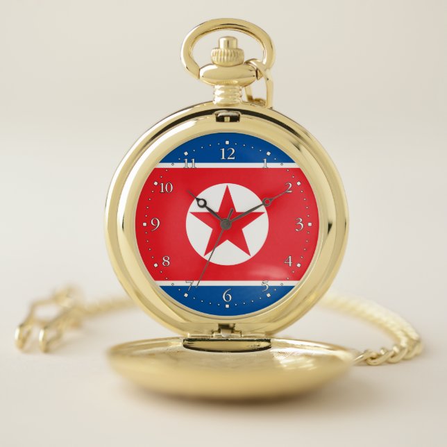 North Korea Flag Pocket Watch (Inside)