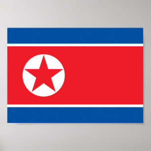 North Korea Flag Poster