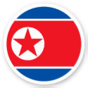 North Korea Flag Round Sticker