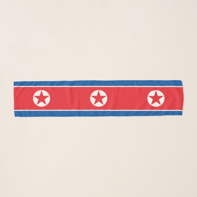 North Korea Flag Scarf (Front (Horizontal))