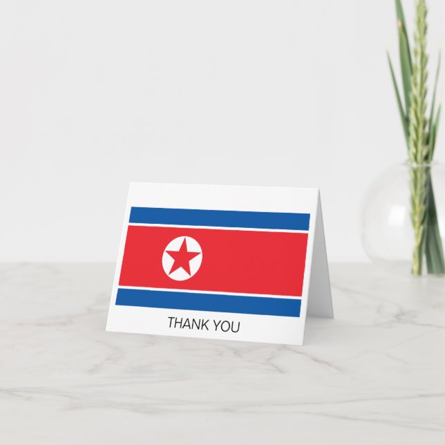 North Korea Flag Thank You Card (Front)