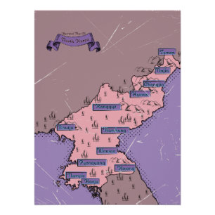 North Korea map Poster