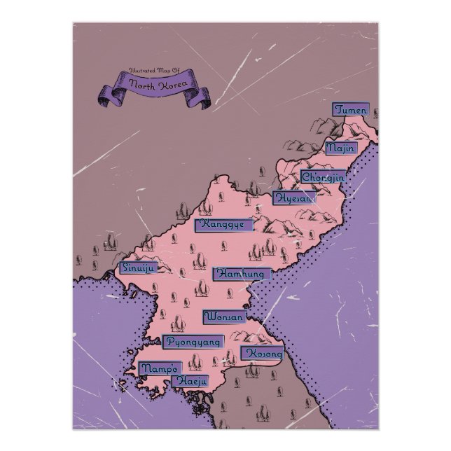 North Korea map Poster (Front)