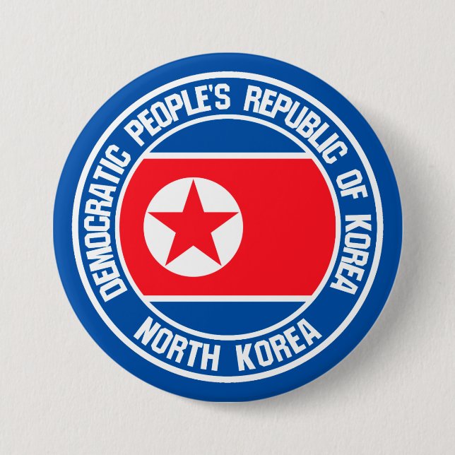 North Korea  Round Emblem Button (Front)