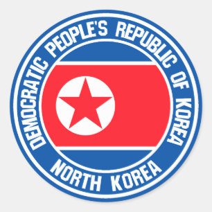 North Korea Round Emblem Classic Round Sticker