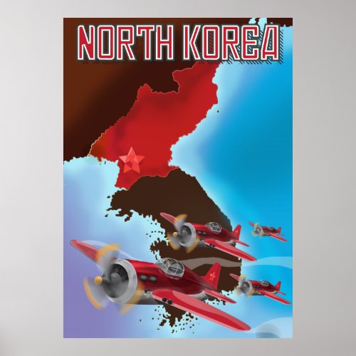 North Korea Vintage travel poster Poster