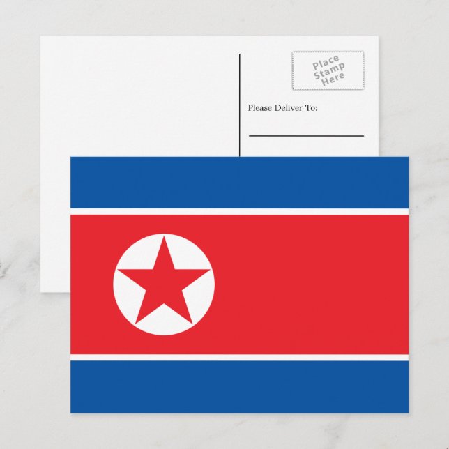 North Korean Flag, Flag of North Korea Postcard (Front/Back)