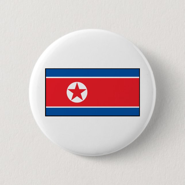 North Korean Flag Pinback Button (Front)
