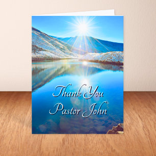 North Lake Blue Sunrise Pastor Appreciation  Thank You Card