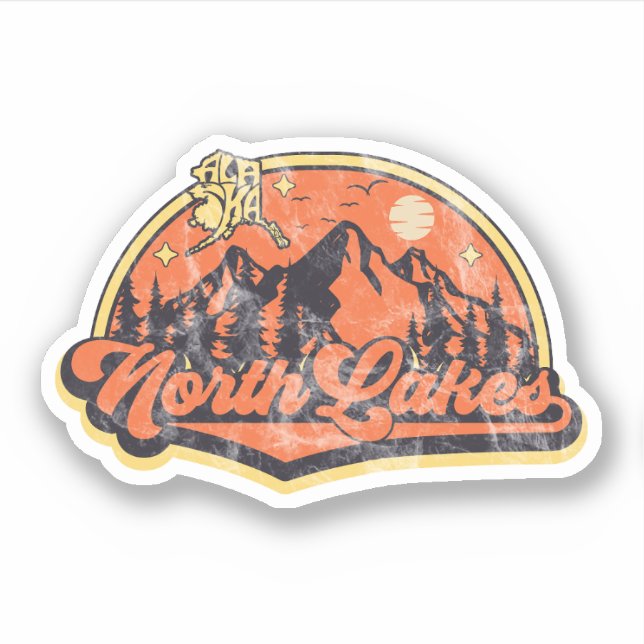North Lakes, Alaska Sticker (Front)