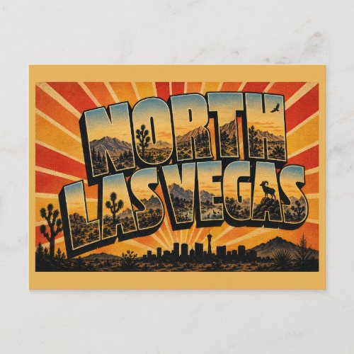 North Las Vegas Nevada Mojave Desert Springs Art Postcard