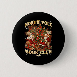 North Le Book Club Cozy Christmas Reading Gift Button