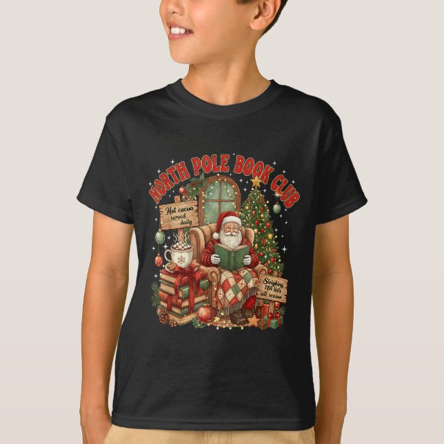 North Le Book Club Cozy Christmas Reading Gift  T-Shirt (Front)