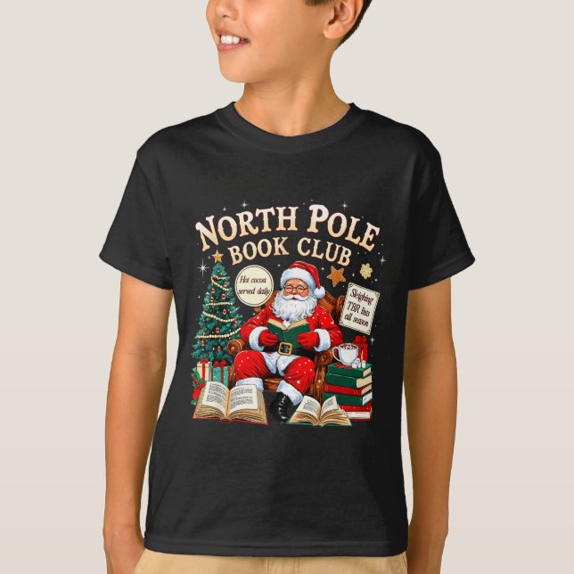 North Le Book Club Cozy Christmas Reading Gift  T-Shirt (Front)