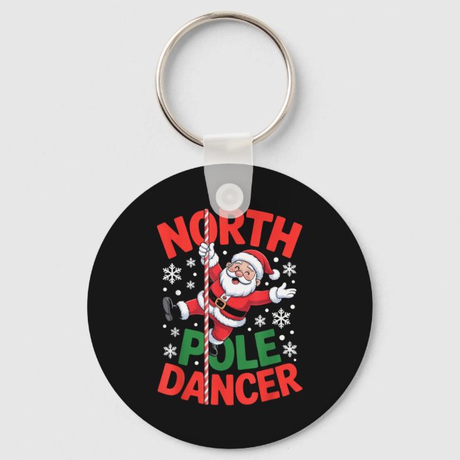 North Le Dancer Funny Santa Christmas Humor  Keychain (Front)